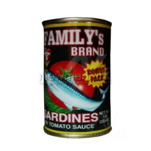 Family's brand sardines in tomato sauce - green 155 grams