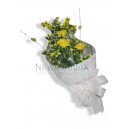 3 Yellow Roses with Limonium White Statice and Lemon Statice